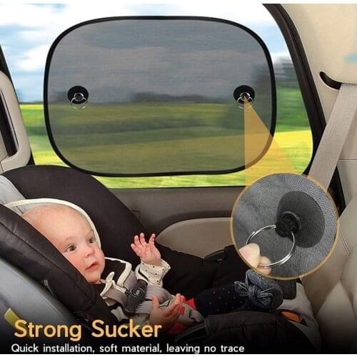 2 Pairs of Universal Car Sun Shade for Children, Side Window UV Protection with Suction Cups for Baby, Children