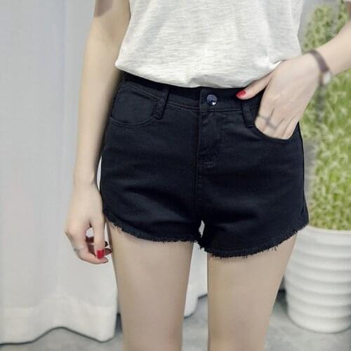 2021 New Summer Harajuku Cute Sweet Girl Black Blue Shorts Janpanese Style Fashion Casual Wild High Waist Thin Denim Shorts