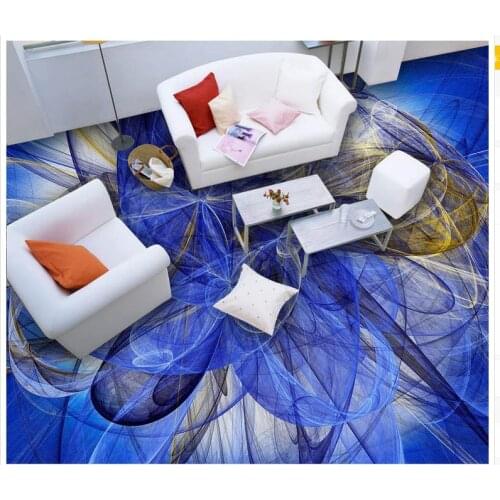 3D wall murals wallpaper floor Bright blue personality trend floor PVC waterproof floor Home Decoration