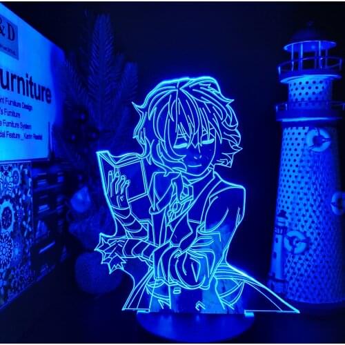Bungo Stray Dogs Dazai Osamu 3D Anime Night Lights Visual LED Toys Color Changing Lighting Xmas Gift Decoration Lampara