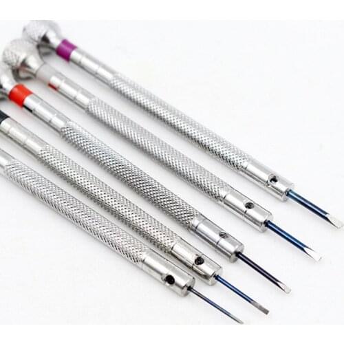 5 PCS Silver Clock Watch Tools Parts Mini Tone Screwdriver Set Link Pin Remover Screwdrivers for Watch Repair Tool Kit