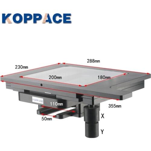 KOPPACE 6-inch Microscope Stage Moving Range 120mm XY Moving Stage Microscope Column Installation Size 32mm