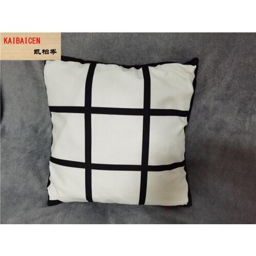 DHL60pcs/Lot blank polyester peach skin pillow case 9 grid / 6/4 grids Sublimation heat press print pillow case 40*40cm one side