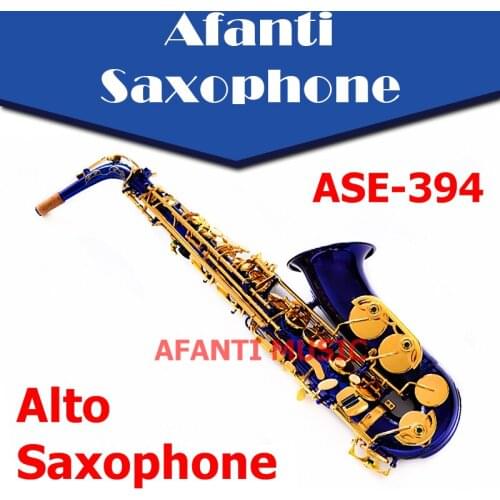 Afanti Music Eb tone / Brass body / Electrophoresis Gold Alto Saxophone (ASE-394)