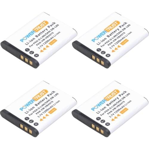 1200mAh D-Li88 DB-L80 VW-VBX070 Battery For PENTAX VPC-CG88 CG100 P70 For Sanyo VPC-CG10 VPC-CG20 Battery
