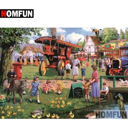 HOMFUN 5D DIY Diamond Painting Full Square/Round Drill "Vacation scenery" Embroidery Cross Stitch gift Home Decor Gift A08280