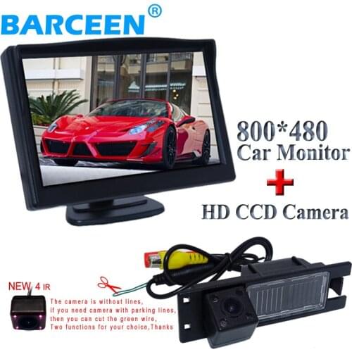 Car rear view Camera and 5"car display monitor water-proof fit for Opel Astra H /Corsa D/ Meriva A /Vectra C/Zafira B/FIAT