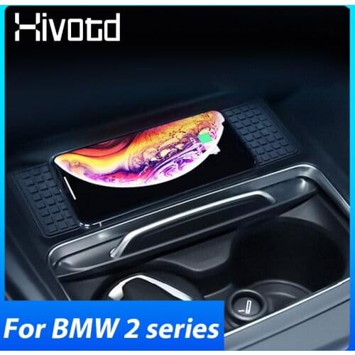 QI Car Wireless Charger For BMW 2 Series F46 Gran Tourer Accessories 10W Fast Phone Charging Plate Interior Parts 2017-2019