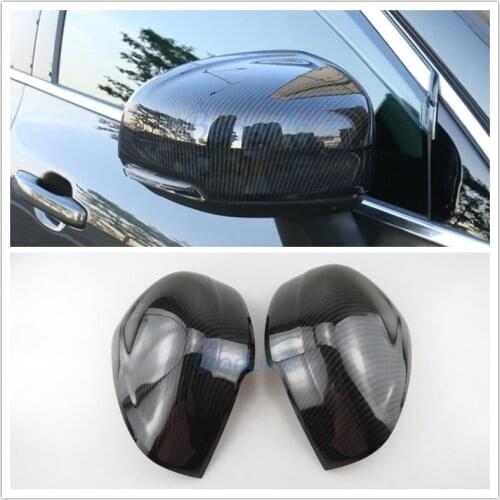 Car Styling Silver Carbon Fiber Color Side Mirror Overlay Panel Rear View Cover Trims Chrome For Volvo XC60 2018 Accessories