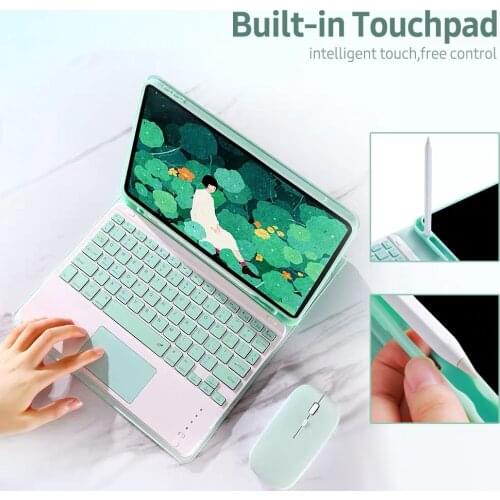 Keyboard Case with Detachable BT Keyboard Touchpad/Pen Slot Compatible with ipad 10.2/ ipad air 10.5/ ipad pro10.5/iPad Pro 11