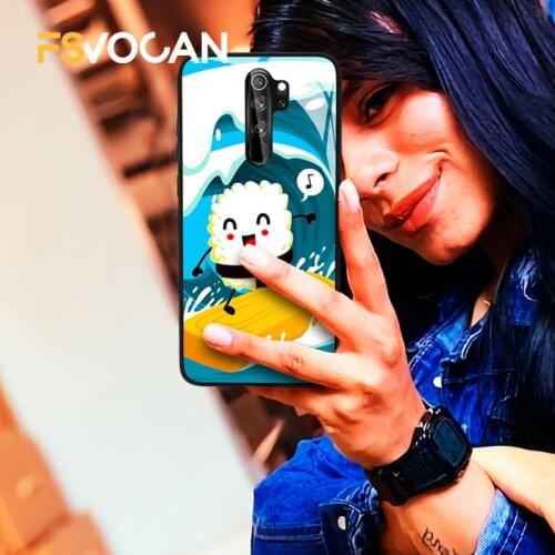 Japanese Sushi Phone Case For Xiaomi Redmi Note 10 9 8 Pro Max 8T 10S 9S 8A 9A Sashimi Cartoon Silicone Cover For POCO X3 NFC