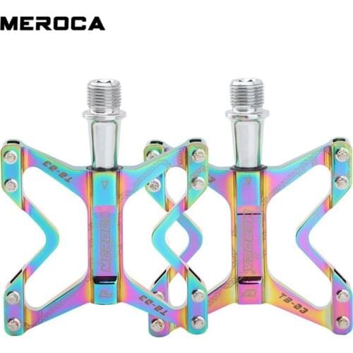 MTB Road Bike Folding Bike Color Pedal MEROCA Bicycle Pedal Aluminum Alloy Non-slip Bearing Pedal