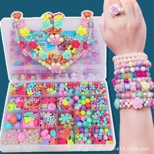 Kids DIY Beads Girls Plastic Pop Beads For Kids DIY Toys Girls DIY Jewelry Toys DIY Necklace Bracelet Headband Kit