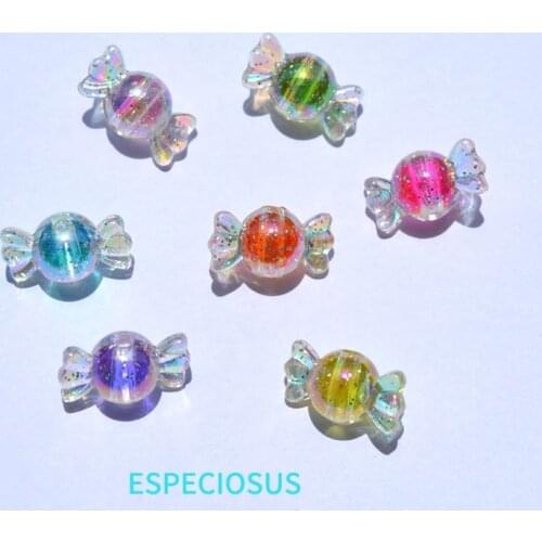 DIY fashion jewelry Accessory Acrylic Sugar Bead In Beads 22*13MM Cartoon Glittering With Mult Color Plated handcraft Findings