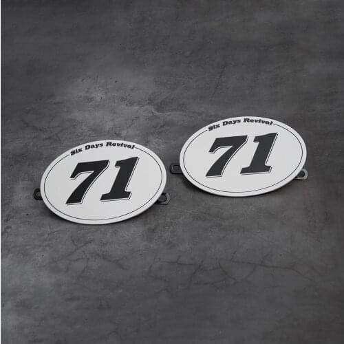 For CAFE RACER Moto Tracker Scrambler Table Number Plate 2PCS 2018 2019 Vintage Motorcycle Accessories