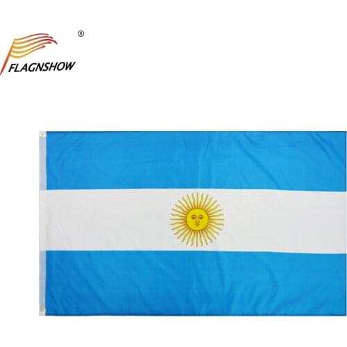 Flagnshow Argentina Flag 3X5 FT Hanging Argentinian National Flags Polyester Free Shipping for Decoration