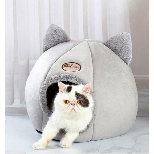 Deep Sleep Cats Nest Comfort Winter Pet House Yurt-shaped Warm Little Dog Basket Semi-enclosed Indoor Tent Cozy Cats Cave Beds