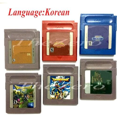Korean Language Link Awakening DX Oracle Ags Seasons Dragon Warr 12/3 FinalFan Video Game for 16 Bit Cartridge Game Console Card