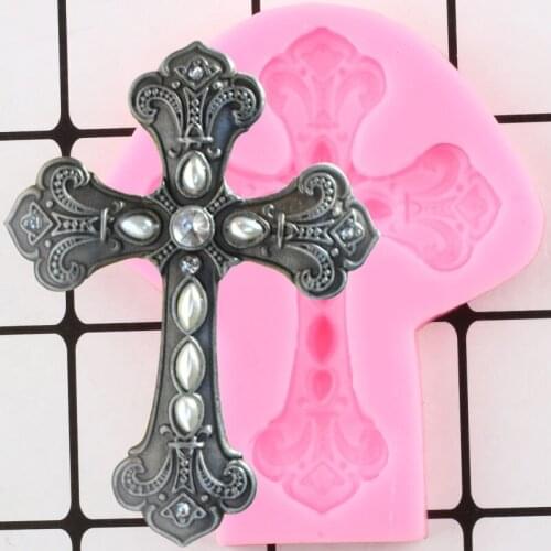 Cross Silicone Mold Sugarcraft Fondant Cake Decorating Tools Polymer Clay Candy Chocolate Gumpaste Moulds