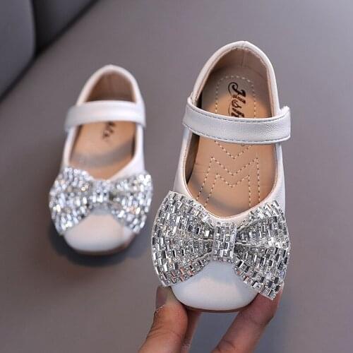 Children Shoes Spring/Autumn Girl Leather Shoes with Bow Fashion Baby Princess Shoes Non-slip Soft Sole Casual Sneakers Shoes