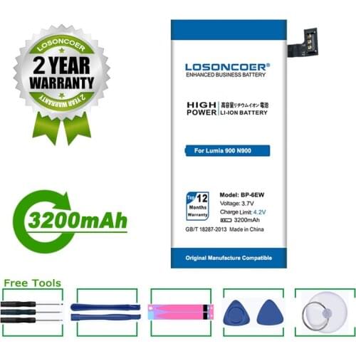 LOSONCOER Battery 3200mAh BP-6EW Battery For Nokia Lumia 900 N900 Lumia900 BP6EW Battery
