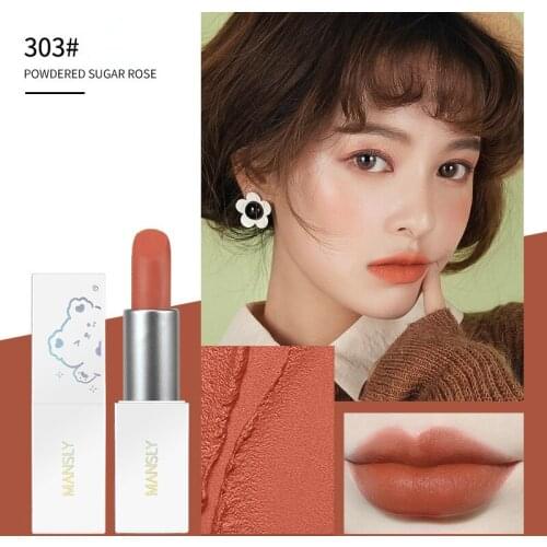 4color Makeup Matte Lipstick Bear Velvet Moisturizing Lip Balm Color Non-stick Cup Lasting Beauty Lip Gloss