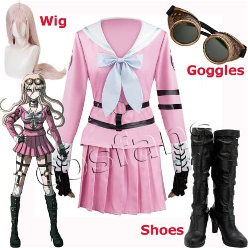 Miu Iruma Cosplay Costume Wigs Danganronpa V3:Killing Harmony Women Sailor Suit Boots Halloween Carnival Uniform Accessories