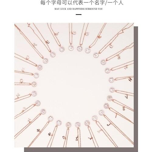 Trendy Luxury Simple Shiny Zircon A-Z Letter Pendant Necklace For Women Girls Temperament Fashion Jewelry Gifts Clavicle Chain