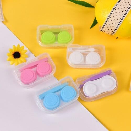 Fashion Easy Take Container Holder Plastic Contact Lens Case Best Transparent Pocket Travel Kit Random Color