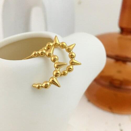 Monlansher Hip-hop Statement Beads Nail Stud Earrings Metal Titanium Steel Earrings for Women Minimalist Earrings Hot Jewelry