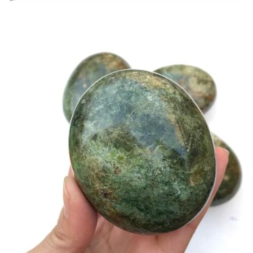 Natural Green Opal palm stones quartz mineral crystals massage healing gemstones