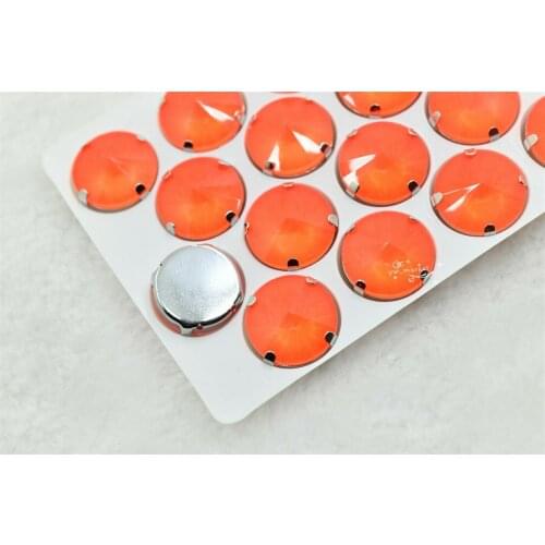 Neon color Rivoli Stones Glass Crysta with claw sets For queens dress Accessory sew on Rhinestones soldering