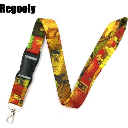 The Night Cafe in the Place Lamartine in Arles Neck keychain necklace Anime Cartoon Neck Strap Lanyard ID badge holder