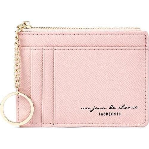 New Women Wallets Zipper PU Leather Coin Purse Mini Key Chain Small Wallet Multi-card Bit Card Holder Card Holder Clutch Case
