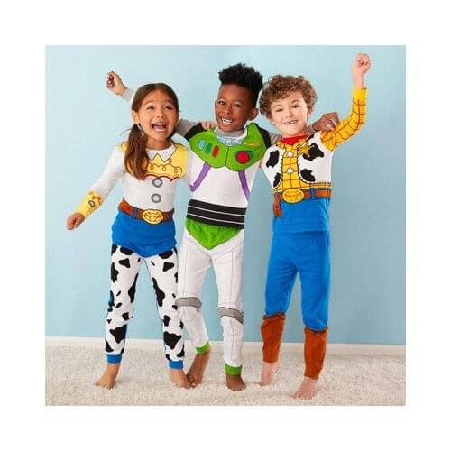 1-7y New Kids ToyStory Woody Buzz Lightyear Pajamas Sets Baby Girls and Boys Clothes Pijamas Cartoon 2pcs Set