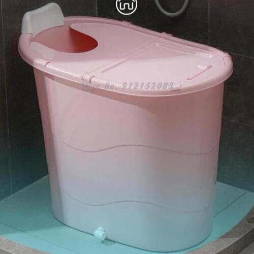 Thickened Adult Bath Bucket Adult Bath Bucket Household Small Family Bathtub High Water Bath Bucket Whole Body Bathtub Artifact