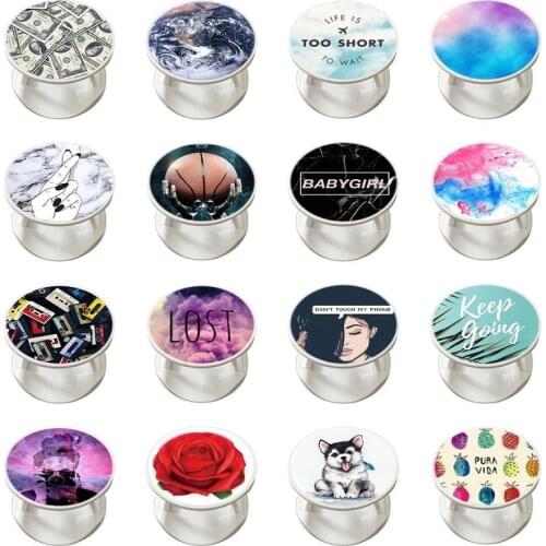 Fashion Popular Marble Expanding Phone Stand Grip Finger Ring Support Anti-Fall Round Foldable Phone Holder for All Smart Phones