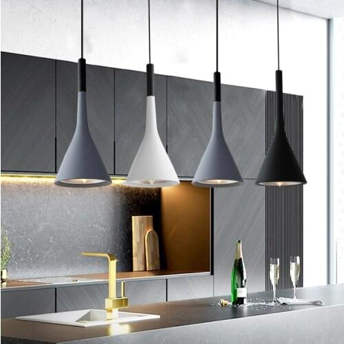 Pendant Lights Kitchen Fixtures For Dining Room Restaurant Bars Home Bedroom White Black Red Lighting Deco Hanging Lamp