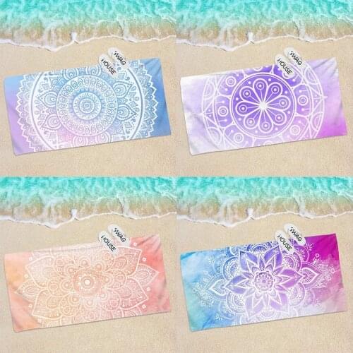 70*140 Boho Mandala Surf Poncho Microfiber Bath Towel Beach Towels Quick Dry Beach Mat Adult Beach Towels Women Floral Cover Ups