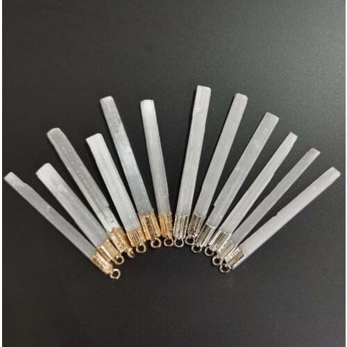 New Fashion Women earrigs Stone Rectangle Plaster Gypsum Ore Men Pendants Making Plated Gold Square Necklace Wholesale 6pcs/lot