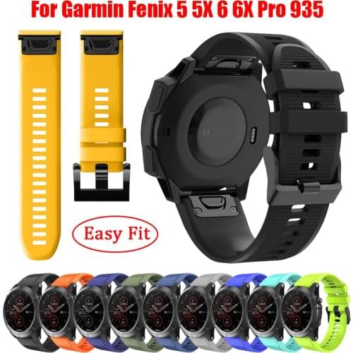26mm 22mm Silicone Quick Release Watchband Strap for Garmin Fenix 6X 6 6S Pro Smart Watch Easyfit Wrist Band Strap Fenix 5X 5 5S