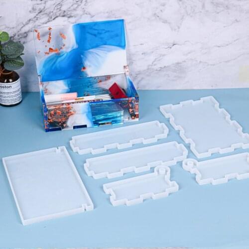 Storage Box Box Mould Domino Box Silicone Mould Set Resin Mould Storage Box Mould Resin Used for DIY Epoxy Craft Making Tools