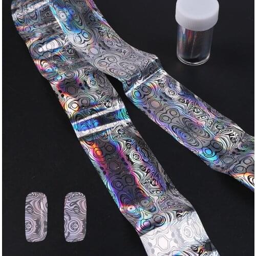 1roll 4CM*1M Nail Foil Laser Holographic Black Flower Nail Film Full Cover Nail Sticker Transfer Foil Decal For Nail