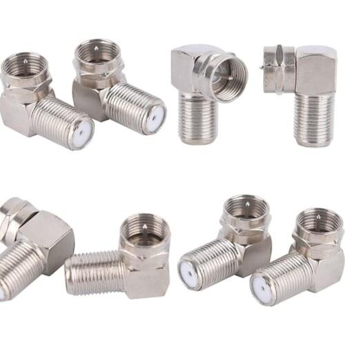 2PCS/4PCS Male to Female 90 Degree Right Angle TV Aerial Antenna Plug Connectors Adapter Plug To Socket Coax Cable F-Type