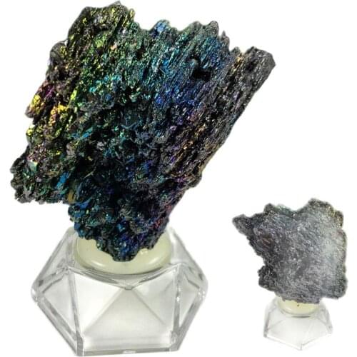 8-10pcs 1 Box Stunning Rough Rainbow Carborundum Silicon Carbide Mineral Specimen Gifts (no holder)