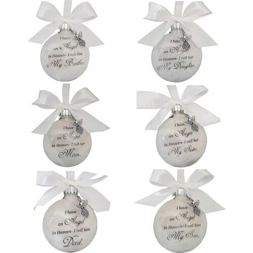 8cm Christmas Hanging Decoration Ball Pendants Angels In Heaven Decor Memorial Ornament Christmas Tree Hanging Ornament