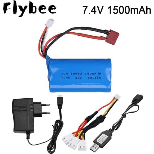 7.4v 2S battery for 1001 1002 HB ZP1001 HB ZP1002 Remote Control Car Accessories 7.4v 1500mah Li-po battery 20C 18650 T plug