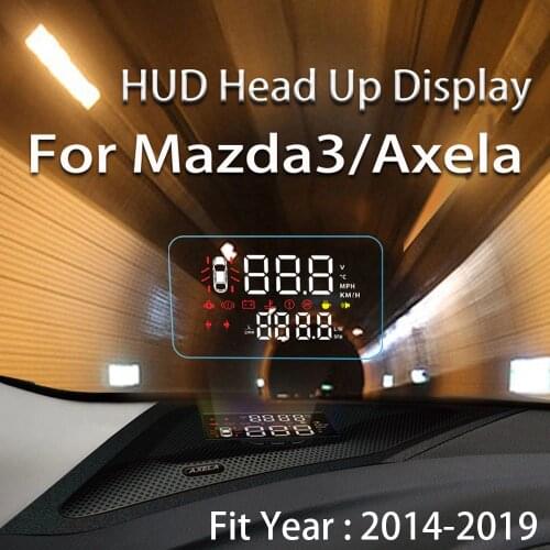 Car HUD Head Up Display For Mazda 3 For Mazda3 Axela 2014-2018 2019 2020 OBD Digital Speedometer Car OBD2 display