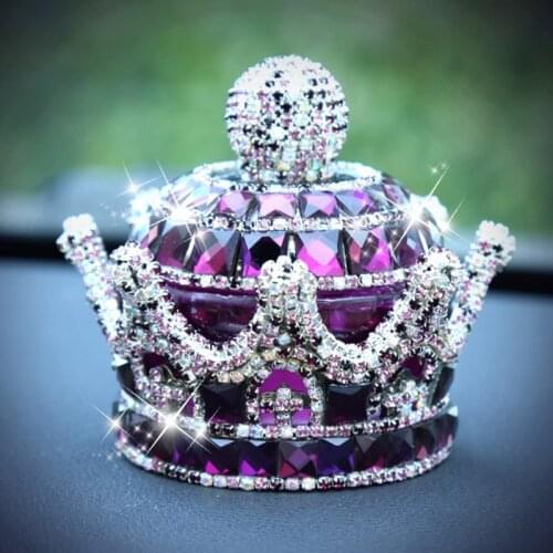 Refillable Car Perfume Ornaments Crystal Crown Perfume Car Accessories Glass Air Freshener Perfume Bottle for Home Decor