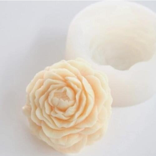 Big Peony Flower Silicone Mould Easy Release soap mold aroma molds clay resin 2D silicone mold flexible moulds